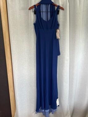 NWT Vintage 1997 Niki by Niki Livas Gown – Royal Blue Scarf Maxi Dress